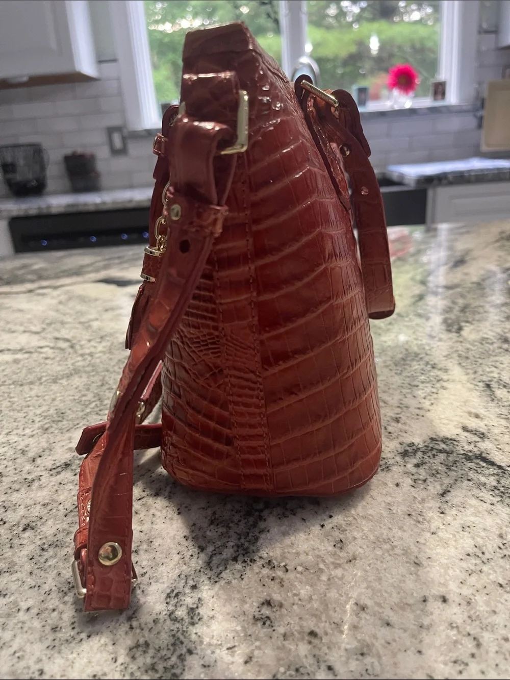 Brahmin Satchel Handbag - Burnt Orange
